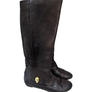 Alexander McQueen Black Knee High Skull Charm Boot